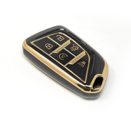 New-Aftermarket-Nano-High-Quality-Cover-For-Cadillac-CTS-Remote-Key-4+1-Buttons-Black-Color---Emirates-Keys