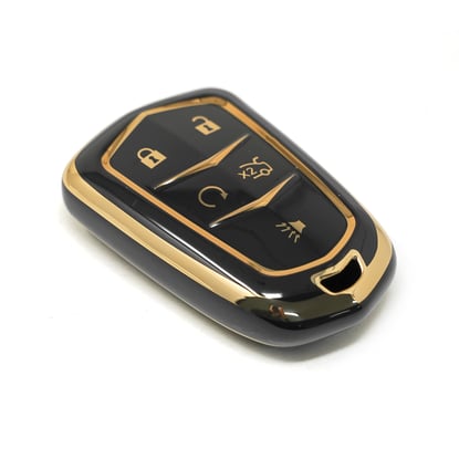 New-Aftermarket-Nano-High-Quality-Cover-For-Cadillac-Remote-Key-4+1-Buttons-Black-Color---Emirates-Keys