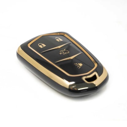 New-Aftermarket-Nano-High-Quality-Cover-For-Cadillac-Remote-Key-3+1-Buttons-Black-Color---Emirates-Keys