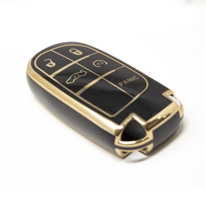 New-Aftermarket-Nano-High-Quality-Cover-For-Jeep-Remote-Key-4+1-Buttons-Black-Color---Emirates-Keys