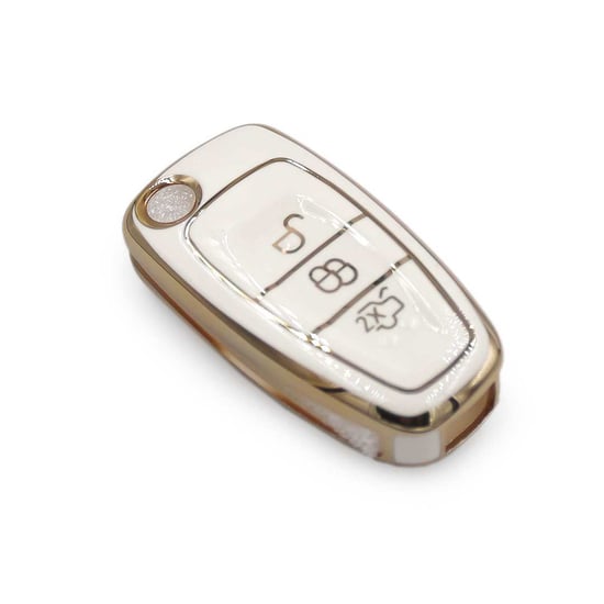 New-Aftermarket-Nano--High-Quality-Cover-For-Ford-Flip-Remote-Key-3-Buttons-White-Color---Emirates-Keys
