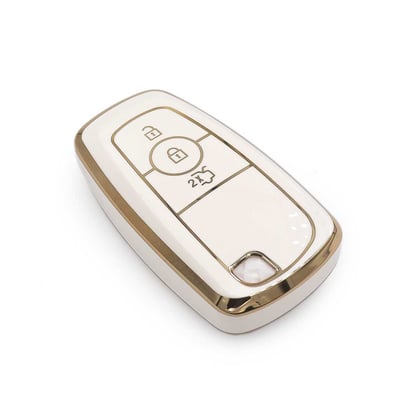 New-Aftermarket-Nano-High-Quality-Cover-For-Ford-Remote-Key-3-Buttons-White-Color---Emirates-Keys