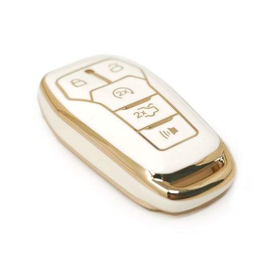 New-Aftermarket-Nano-High-Quality-Cover-For-Ford-Explorer-Remote-Key-4+1-Buttons-White-Color---Emirates-Keys