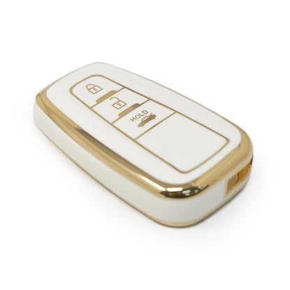 New-Aftermarket-Nano-High-Quality-Cover-For-Toyota-Prius-C-RH-Prado-Remote-Key-3-Buttons-White-Color---Emirates-Keys