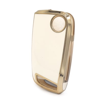 New-Aftermarket-Nano-High-Quality-Cover-For-Volkswagen-VW-MQB-Flip-Remote-Key-3-Buttons-White-Color---Emirates-Keys