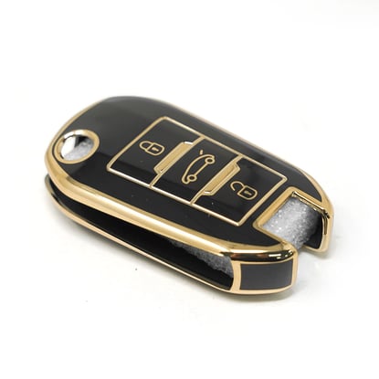 New-Aftermarket-Nano-High-Quality-Cover-For-Peugeot-407-408-Remote-Key-3-Buttons-Black-Color---Emirates-Keys