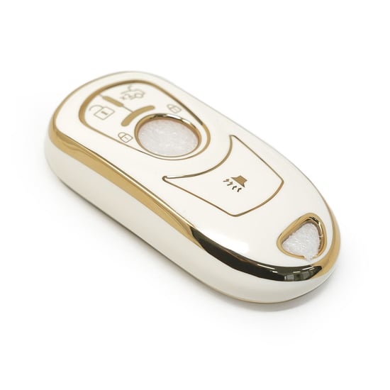 New-Aftermarket-Nano-High-Quality-Cover-For-Buick-Flip-Remote-Key-3+1-Buttons-White-Color---Emirates-Keys