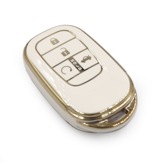 New-Aftermarket-Nano-High-Quality-Cover-For-New-Honda-Remote-Key-4-Buttons-White-Color---Emirates-Keys