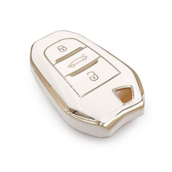 New-Aftermarket-Nano-High-Quality-Cover-For-Peugeot-Citroen-DS-Remote-Key-3-Buttons-White-Color---Emirates-Keys