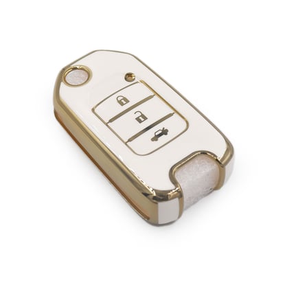 New-Aftermarket-Nano-High-Quality-Cover-For-Honda-Flip-Remote-Key-3-Buttons-White-Color---Emirates-Keys