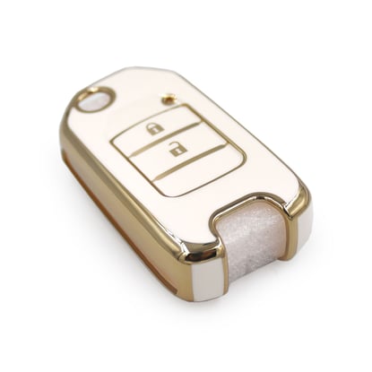 New-Aftermarket-Nano-High-Quality-Cover-For-Honda-Flip-Remote-Key-2-Buttons-White-Color---Emirates-Keys