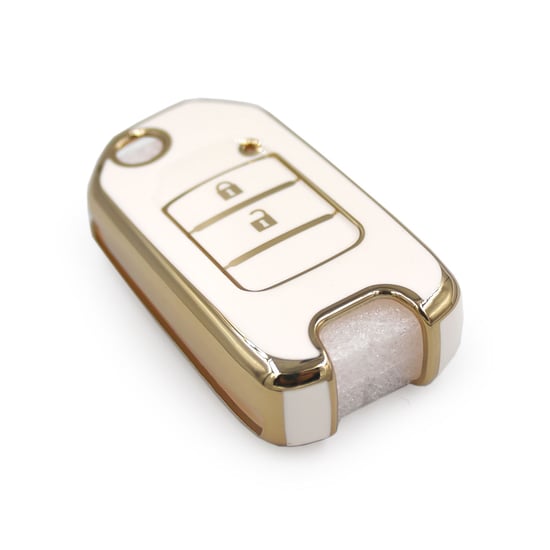 New-Aftermarket-Nano-High-Quality-Cover-For-Honda-Flip-Remote-Key-2-Buttons-White-Color---Emirates-Keys