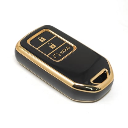 New-Aftermarket-Nano-High-Quality-Cover-For-Honda-Remote-Key-3-Buttons-Auto-Start-Black-Color---Emirates-Keys