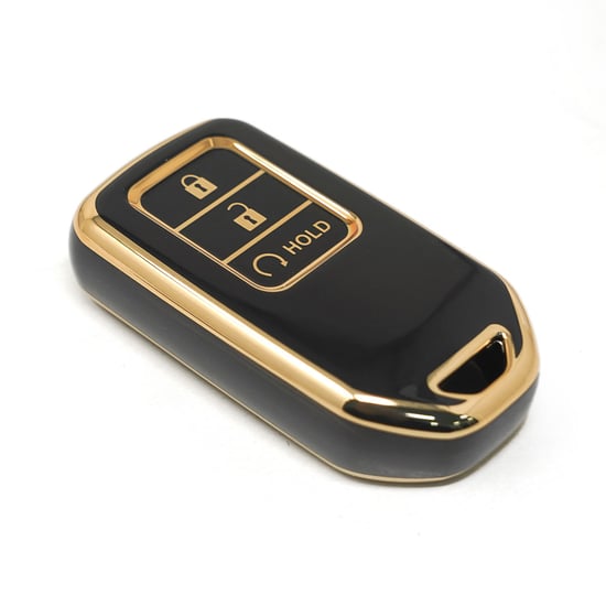 New-Aftermarket-Nano-High-Quality-Cover-For-Honda-Remote-Key-3-Buttons-Auto-Start-Black-Color---Emirates-Keys