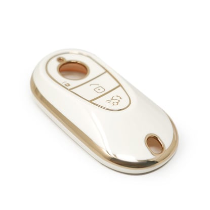 New-Aftermarket-Nano-High-Quality-Cover-For-Mercedes-Benz-S-Class-Remote-Key-3-Buttons-White-Color---Emirates-Keys
