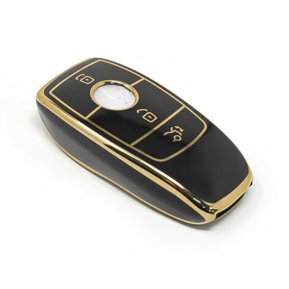 New-Aftermarket-Nano-High-Quality-Cover-For-Mercedes-Benz-E-Series-Remote-Key-3-Buttons-Black-Color---Emirates-Keys