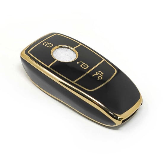 New-Aftermarket-Nano-High-Quality-Cover-For-Mercedes-Benz-E-Series-Remote-Key-3-Buttons-Black-Color---Emirates-Keys