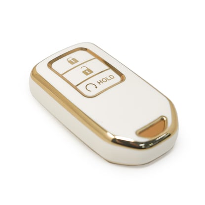 New-Aftermarket-Nano-High-Quality-Cover-For-Honda-Remote-Key-3-Buttons-Auto-Start--White-Color---Emirates-Keys