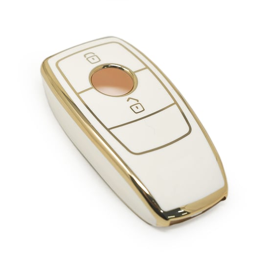 New-Aftermarket-Nano-High-Quality-Cover-For-Mercedes-Benz-E-Series-Remote-Key-2-Buttons-White-Color---Emirates-Keys
