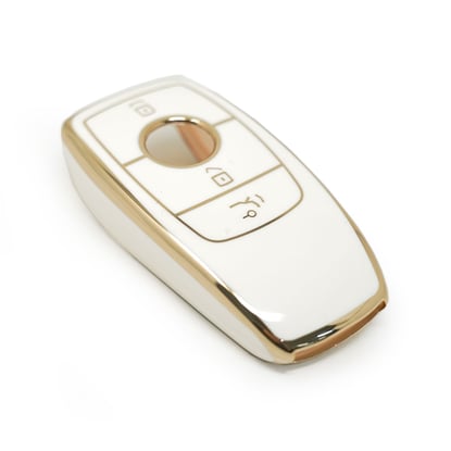 New-Aftermarket-Nano-High-Quality-Cover-For-Mercedes-Benz-E-Series-Remote-Key-3-Buttons-White-Color---Emirates-Keys