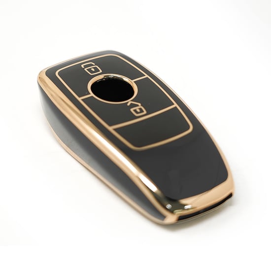 New-Aftermarket-Nano-High-Quality-Cover-For-Mercedes-Benz-E-Series-Remote-Key-2-Buttons-Black-Color---Emirates-Keys