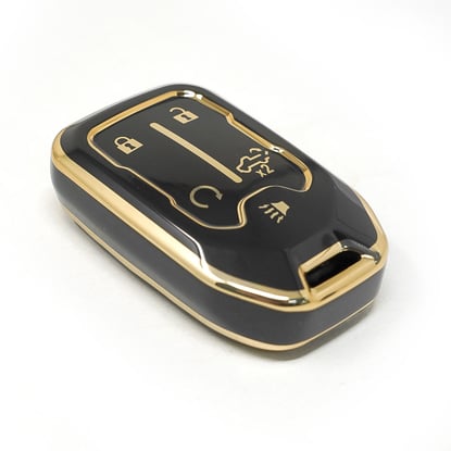 New-Aftermarket-Nano-High-Quality-Smart-Key-Cover-For-GMC-Remote-Key-4+1-Buttons-Black-Color---Emirates-Keys