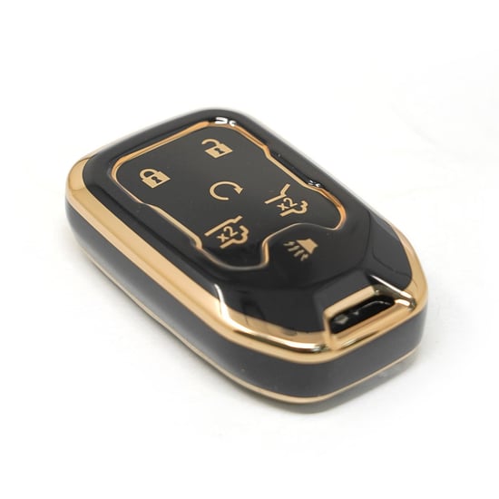 New-Aftermarket-Nano-High-Quality-Smart-Key-Cover-For-GMC-Remote-Key-5+1-Buttons-Black-Color---Emirates-Keys