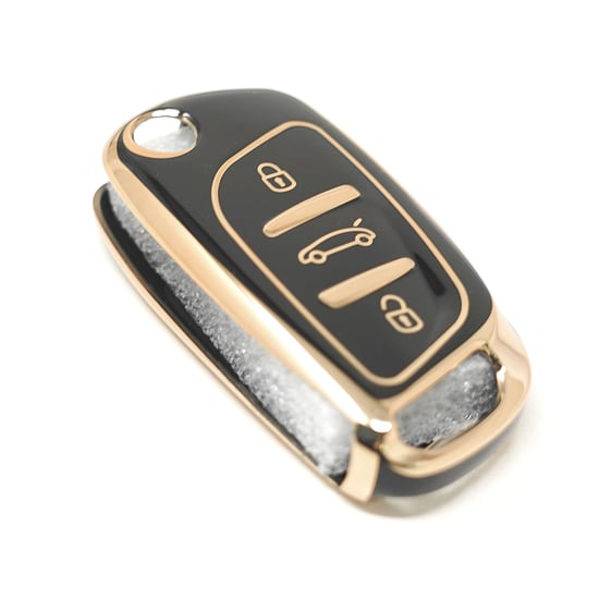 New-Aftermarket-Nano-High-Quality-Cover-For-Peugeot-Flip-Remote-Key-3-Buttons-Black-Color---Emirates-Keys