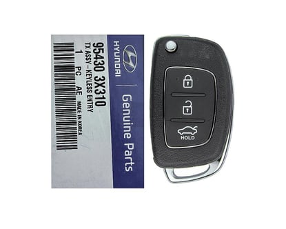 NEW-Hyundai-Elantra-2014-Genuine-OEM-Flip-Remote-Key-3-Buttons-433MHz-95430-3X310---Compatible-Part-Number:-95430-3S461-FCCID:-OKA-865T-OEM---Emirates-Keys