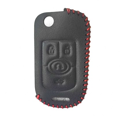 New-Aftermarket-Leather-Case-For-Buick-Flip-Remote-Key-4-Buttons-BK-G-High-Quality-Best-Price---Emirates-Keys