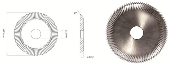Picture of Angle Miling Cutter HJ-X23MC HSSCo-Coating φ60.3x2.5xφ12.7x45°