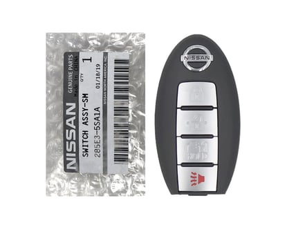 New-Nissan-LEAF-2018-2019-Genuine-OEM-Smart-Remote-Key-4-Buttons-433MHz-Manufacturer-Part-Number:-285E3-5SA1A---FCCID:-CWTWB1G0168---Emirates-Keys