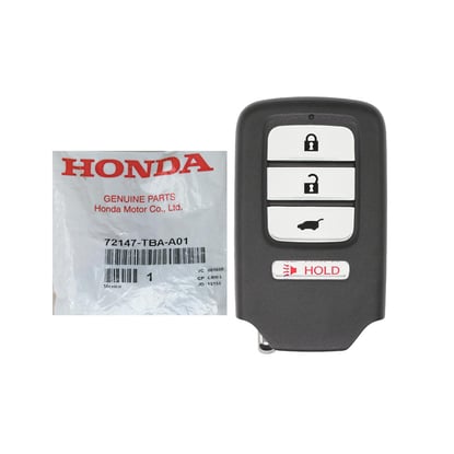 Honda-Civic-2016-2019-Genuine-OEM-Smart-Key-Remote-4-Buttons-433MHz-72147-TBA-A01,-72147-TBA-A02,-FCC-ID:-KR5V2X-V41-OEM---Emirates-Keys