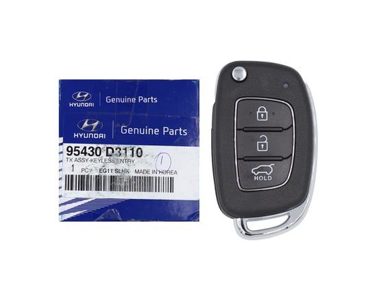 NEW-Hyundai-Tucson-2016-Genuine-OEM-Flip-Remote-Key-3-Buttons-433MHz-95430-D3110-95430D3110---FCCID:-RKE-4F22-OEM-Box---Emirates-Keys