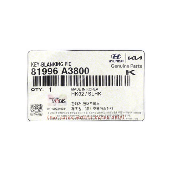 New-Kia-Ray-Genuine---OEM-Smart-Remote-Key-Blade-OEM-Part-Number:-81996-A3800---Emirates-Keys