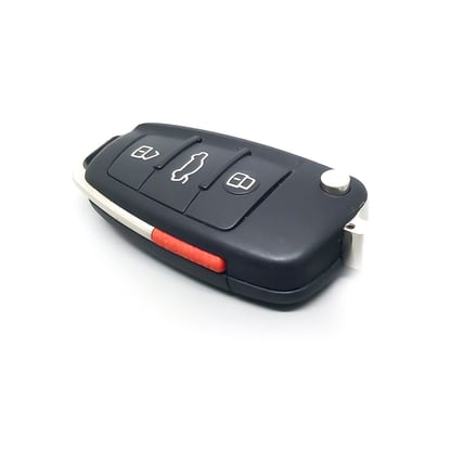 New-Audi-Q7-Genuine-Flip-Remote-Key-3-Button-315MHz-Manufacturer-Part-Number:-4F0837220A-,-FCC-ID:-IYZ-3314---Emirates-Keys-