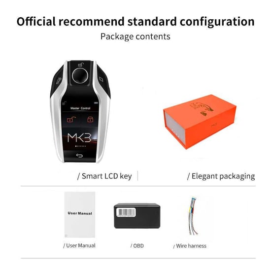 New-Aftermarket-LCD-Upgrade-Version-Modified-Universal-Smart-Remote-Key-Kit-For-All-Keyless-car-BMW-Style-Silver-Color---Emirates-Keys