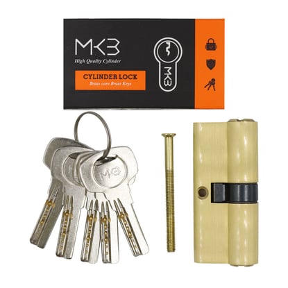 New-High-Quality-Best-Price-Pure-Brass-Cylinder-with-5-pcs-Computer-Keys,-PB-Size-70mm---Emirates-Keys