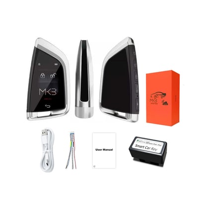 New-Aftermarket-LCD-Universal-Smart-Key-Kit-With-Keyless-Entry-And-IOS-Car-FEM-Style-Location-Tracking-System-Silver-Color--MK3