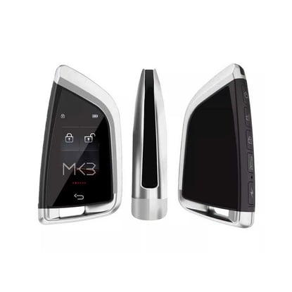 New-Aftermarket-LCD-Universal-Smart-Key-Kit-With-Keyless-Entry-And-IOS-Car-FEM-Style-Location-Tracking-System-Silver-Color--MK3