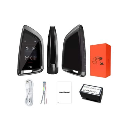 New-Aftermarket-LCD-Universal-Smart-Key-Kit-With-Keyless-Entry-And-IOS-Car-FEM-Style-Location-Tracking-System-Black-Color--MK3