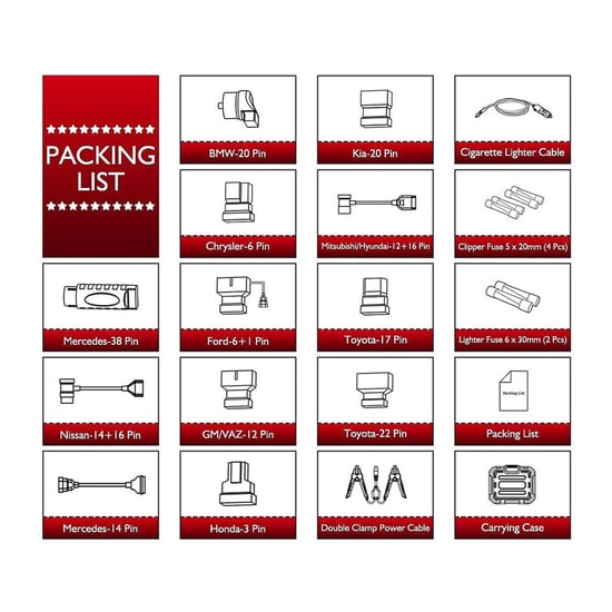 LAUNCH-Non-16-Pin-Adapter-Kit-for-Passenger Cars-For-Launch-X431-DBScar-Detector-Connector-OBD2---Emirates-Keys