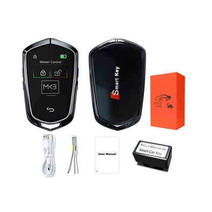 New-Aftermarket-LCD-Universal-Smart-Key-Kit-With-Keyless-Entry-And-IOS-Car-Cadillac-Style-Location-Tracking-System-Black-Color---Emirates-Keys