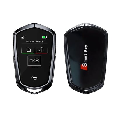 New-Aftermarket-LCD-Universal-Smart-Key-Kit-With-Keyless-Entry-And-IOS-Car-Cadillac-Style-Location-Tracking-System-Black-Color---Emirates-Keys