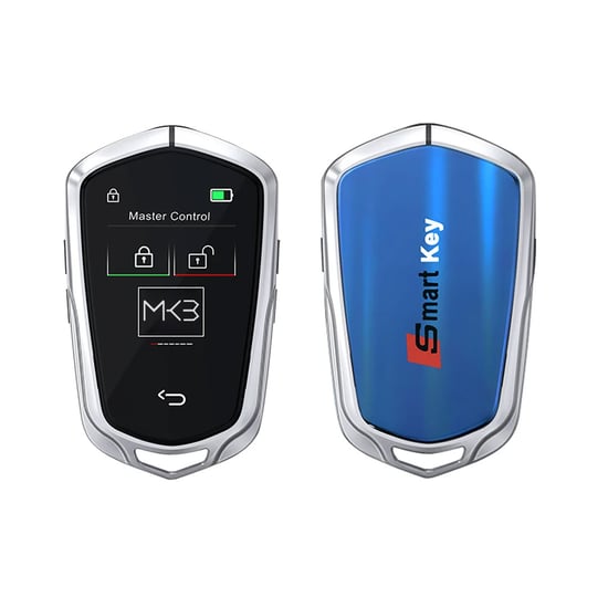 New-Aftermarket-LCD-Universal-Smart-Key-Kit-With-Keyless-Entry-And-IOS-Car-Cadillac-Style-Location-Tracking-System-Silver-Color---Emirates-Keys