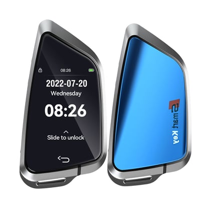 New-Aftermarket-LCD-Universal-Smart-Key-Kit-With-Keyless-Entry-And-IOS-Car-Knife-Style-Location-Tracking-System-Silver-Color---Emirates-Keys