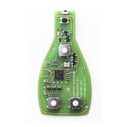 NEW-Xhorse-Mercedes-BGA-Chrome-433-315MHz-PCB-+-Aftermarket-Shell-4-Buttons---Mercedes-Remotes