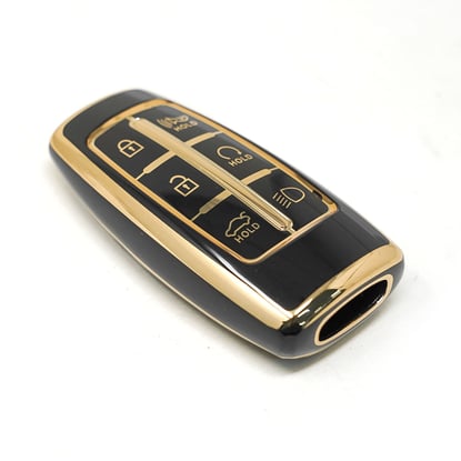 New-Aftermarket-Nano-High-Quality-Cover-For-Hyundai-Genesis-Remote-Key-5+1-Auto-Start-Buttons-Black-Color---Emirates-Keys