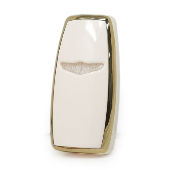 New-Aftermarket-Nano-High-Quality-Cover-For-Hyundai-Genesis-Remote-Key-3+1-Buttons-White-Color---Emirates-Keys