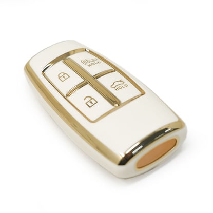 New-Aftermarket-Nano-High-Quality-Cover-For-Hyundai-Genesis-Remote-Key-3+1-Buttons-White-Color---Emirates-Keys